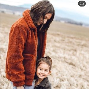 Elodie Burnt Orange Sherpa jacket